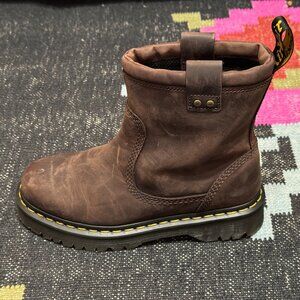 Dr. Martens Anistone Lo Leather Biker Boots, Dark Brown, US M 7/US W 8/EU39/UK7